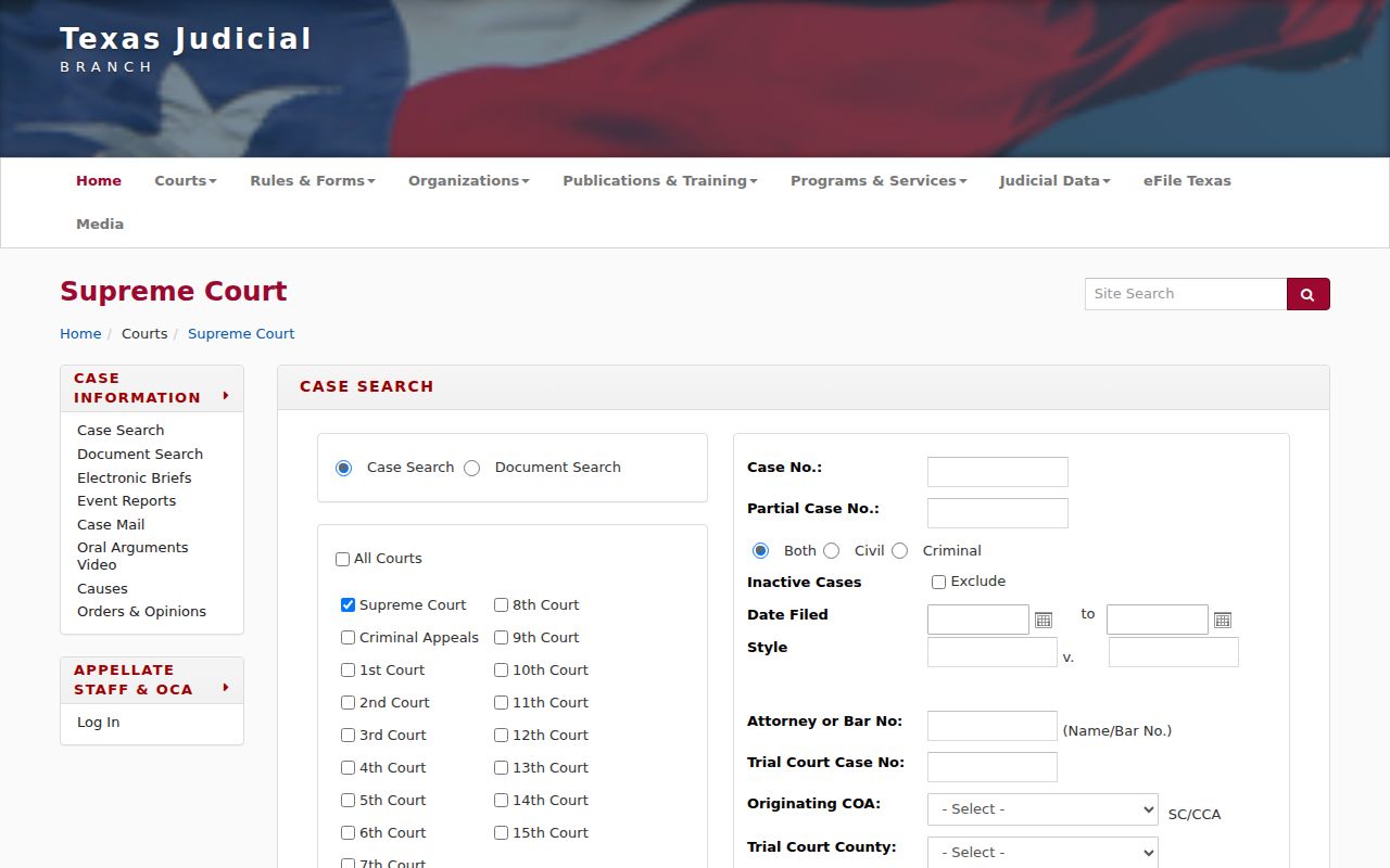 Foard County docket search through Seventh Court of Appeals